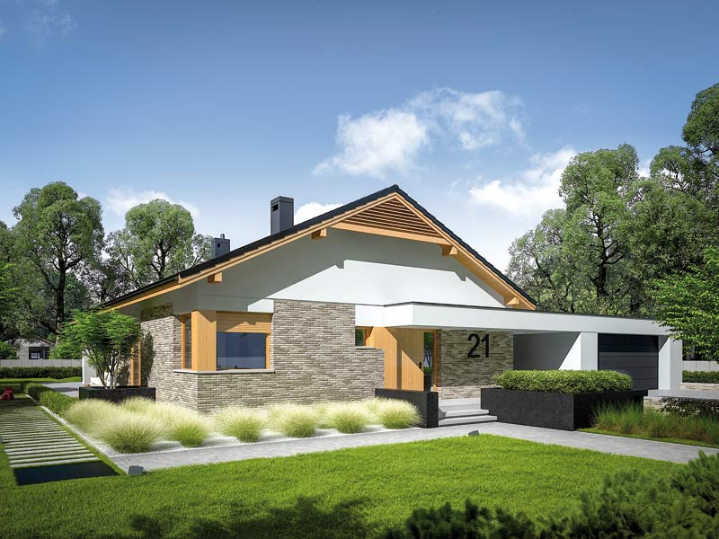 Projekt Daniel G2 – nowoczesny dom parterowy z garażem dwustanowiskowym